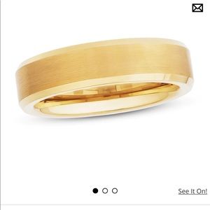 Men's Wedding Band Yellow Tungsten